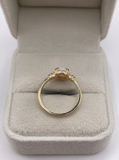 9ct gold opal and zircon ring