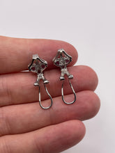 Load image into Gallery viewer, 14ct white gold tanzanite and diamond earrings
