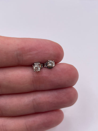 9ct white gold diamond earrings