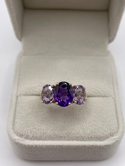 9ct gold amethyst ring