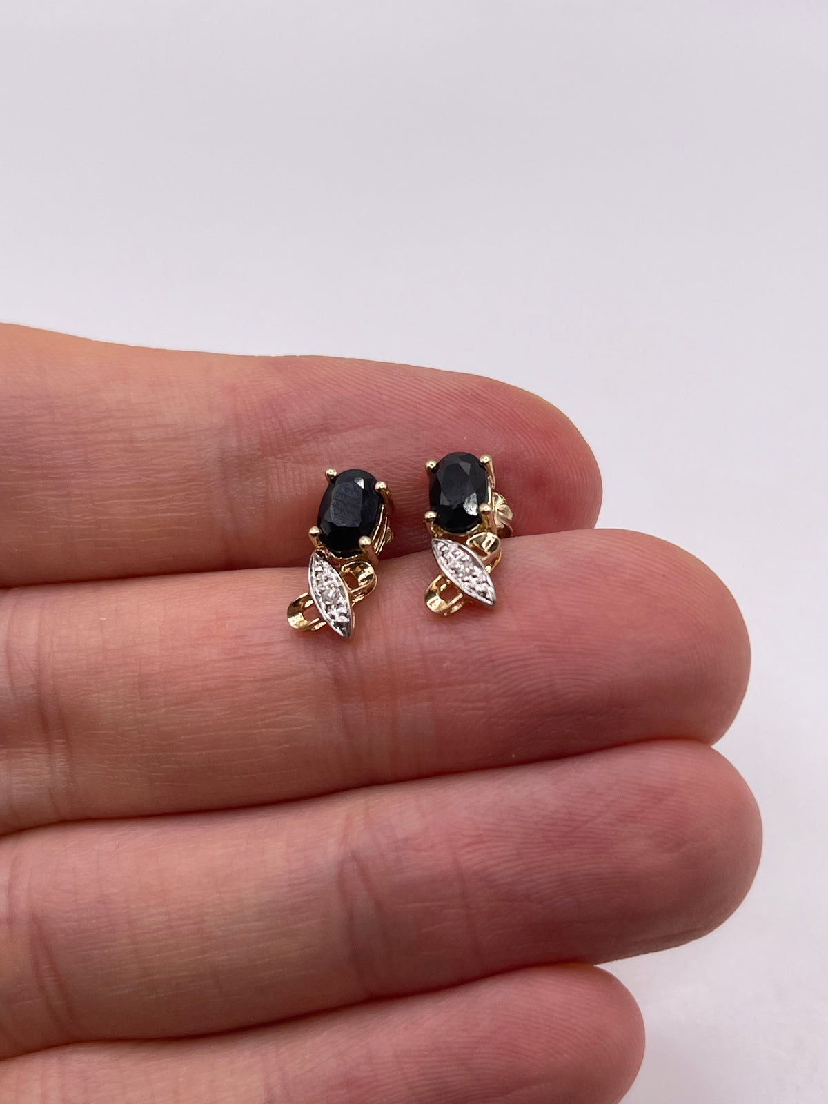 9ct gold sapphire and diamond earrings