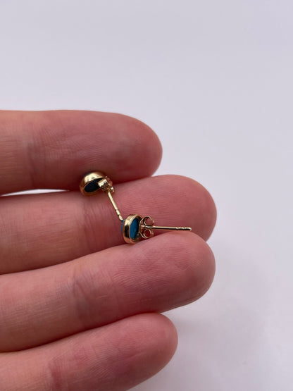 9ct gold turquoise earrings