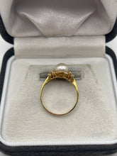 Load image into Gallery viewer, 18ct gold pearl and diamond ring
