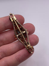 Load image into Gallery viewer, Antique 9ct rose gold pearl and diamond brooch
