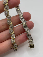 Load image into Gallery viewer, 9ct two tone diamond bracelet
