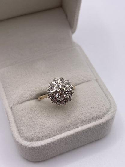 9ct gold diamond cluster ring