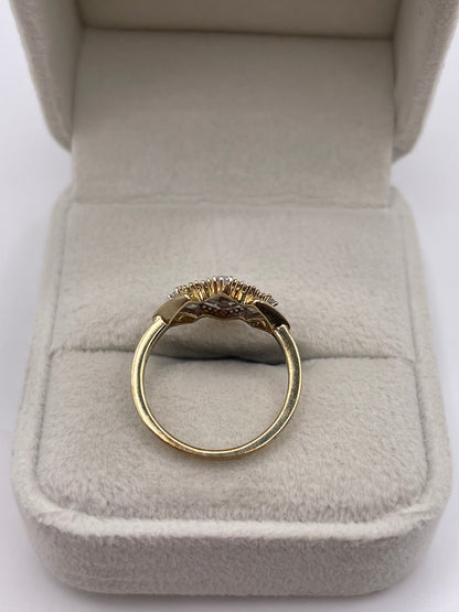 9ct gold diamond cluster ring