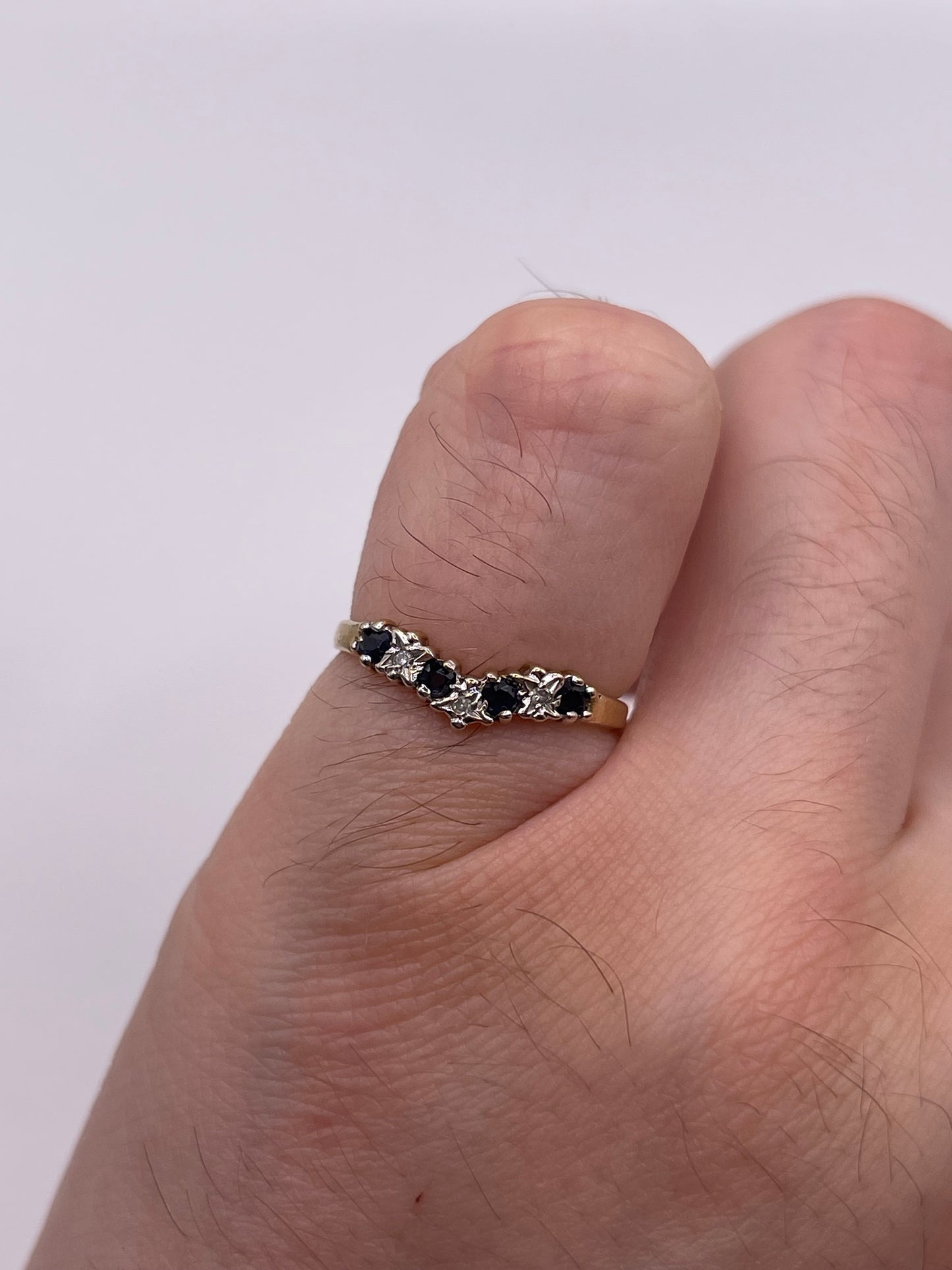 9ct gold wishbone ring