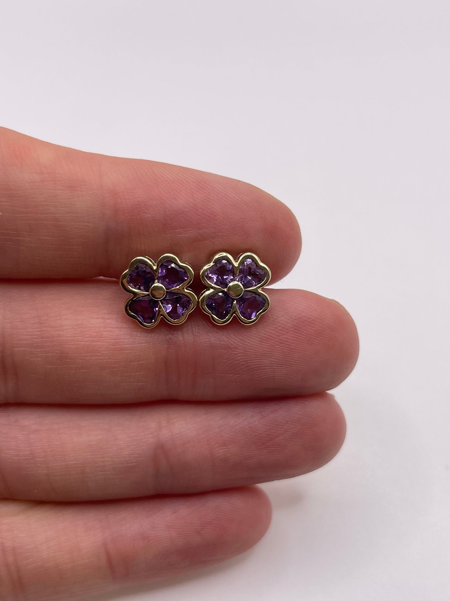 9ct gold amethyst earrings