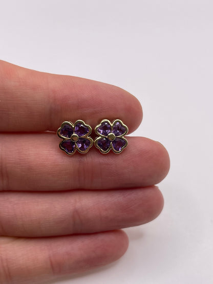 9ct gold amethyst earrings