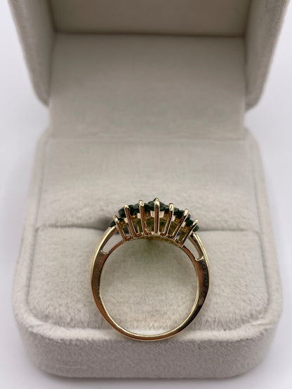 9ct gold diopside cluster ring