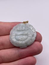 Load image into Gallery viewer, 14ct gold jade Buddha pendant
