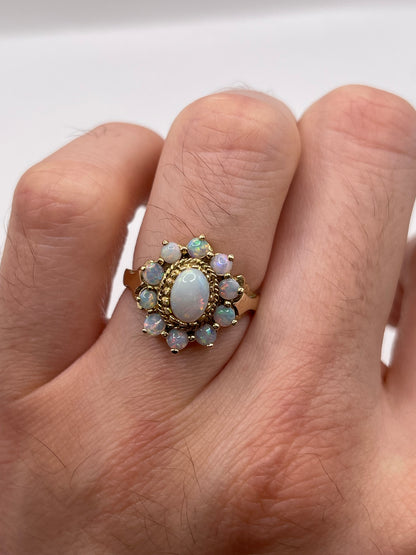 9ct gold opal cluster ring