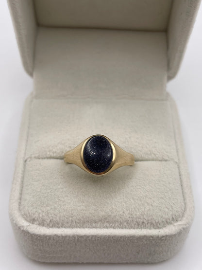 9ct gold sandstone signet ring