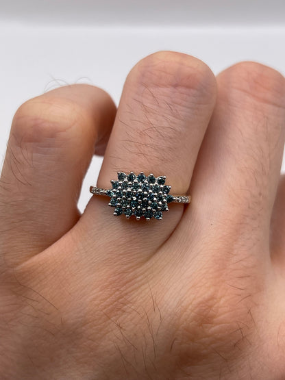 9ct gold 50 point diamond cluster ring