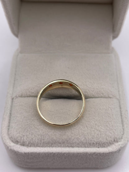 9ct gold garnet gypsy ring