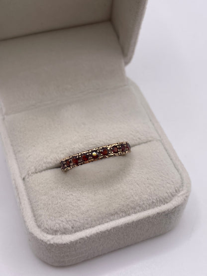 9ct gold garnet eternity ring