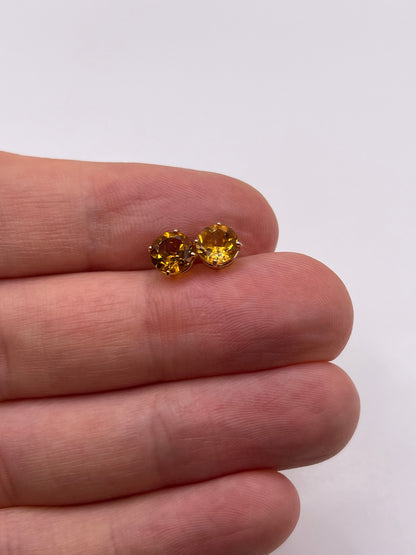 9ct gold citrine earrings