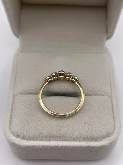 9ct gold diamond cluster ring