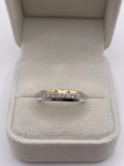 9ct two tone gold diamond ring