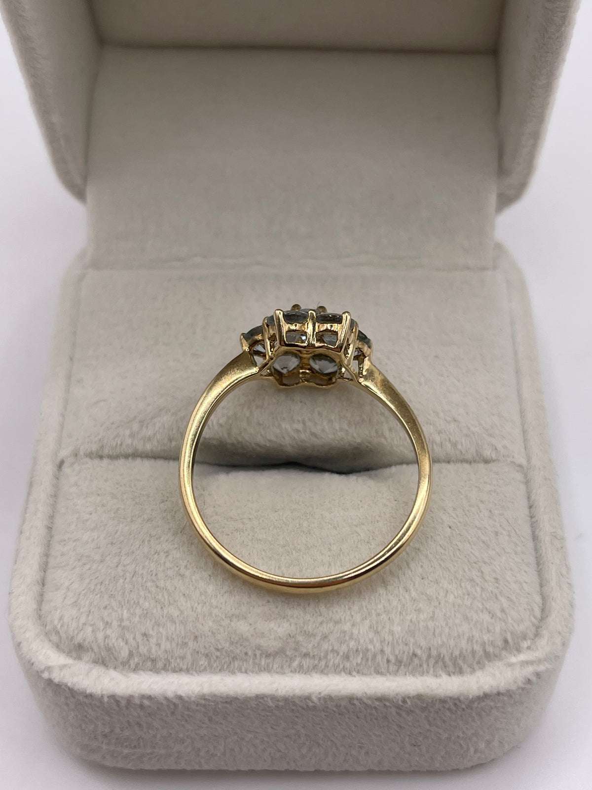 9ct gold aquamarine cluster ring