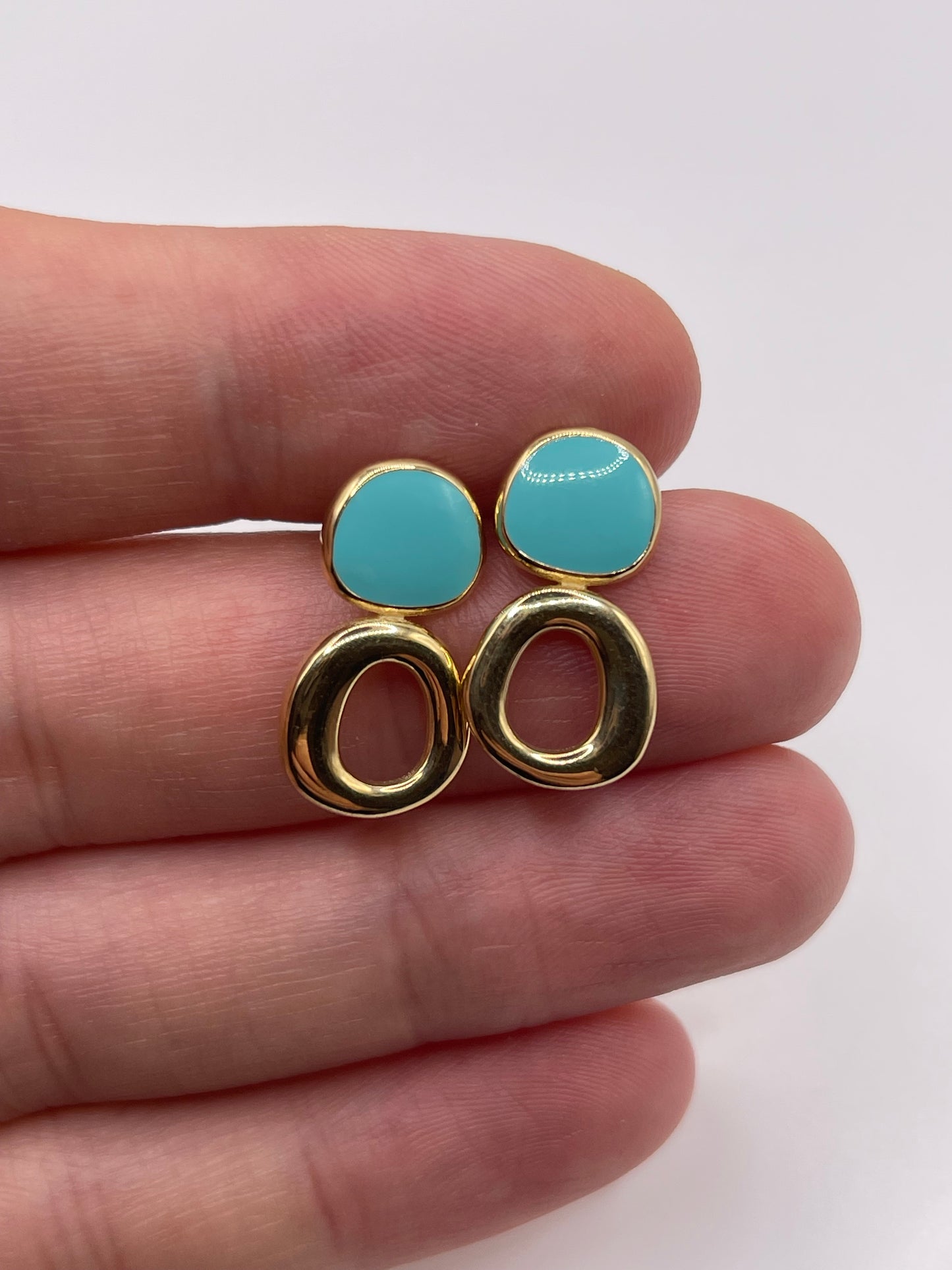 18ct gold enamel earrings
