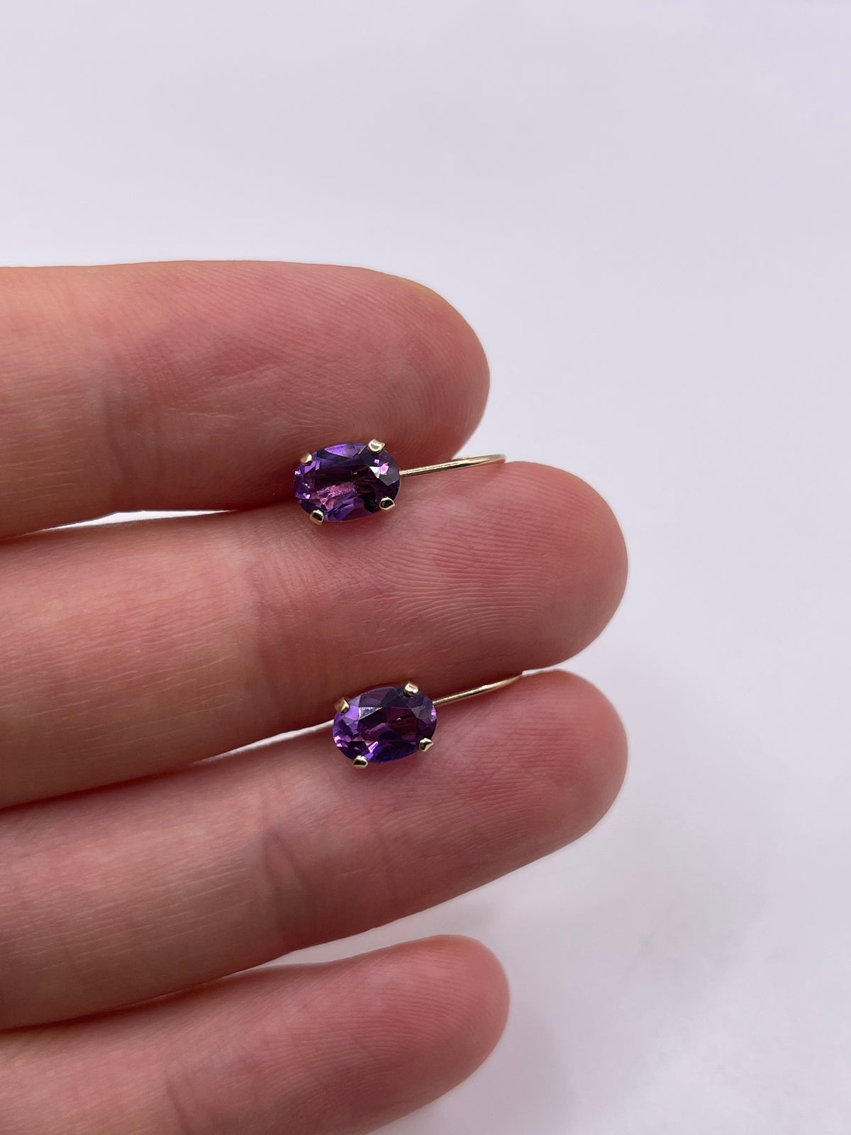 9ct gold amethyst earrings
