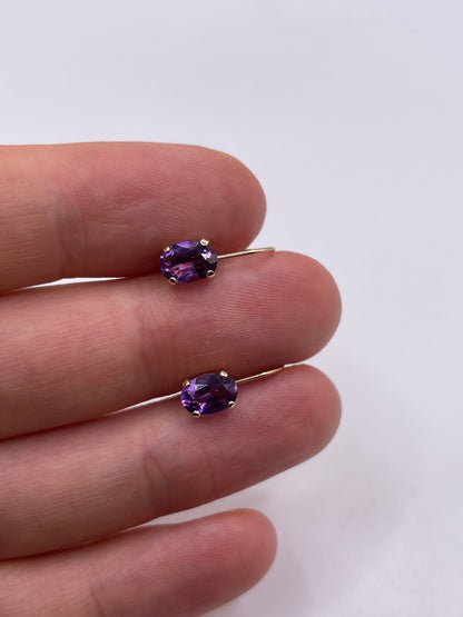 9ct gold amethyst earrings