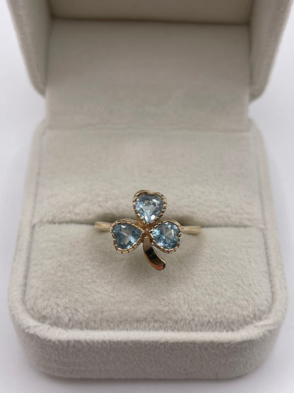 9ct gold topaz clover ring
