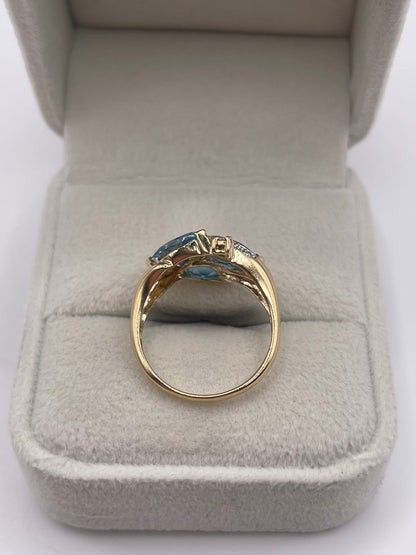 9ct gold topaz and diamond ring