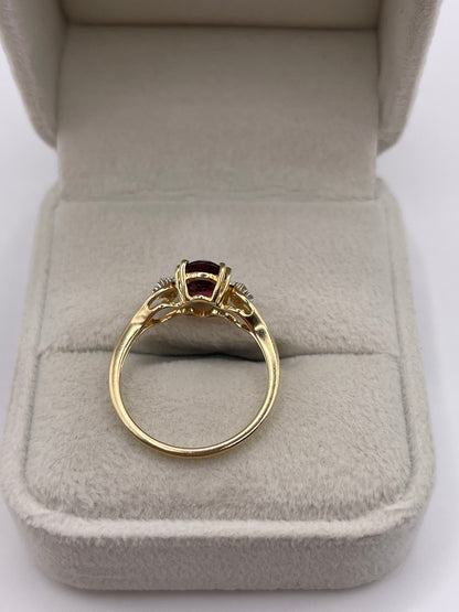 9ct gold tourmaline and diamond ring