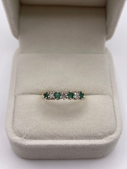 18ct gold emerald and diamond ring