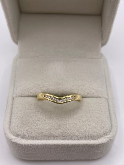18ct gold diamond wishbone ring