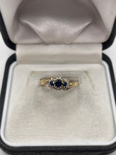 Load image into Gallery viewer, 9ct gold sapphire and diamond ring
