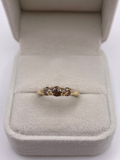 9ct gold cognac diamond ring