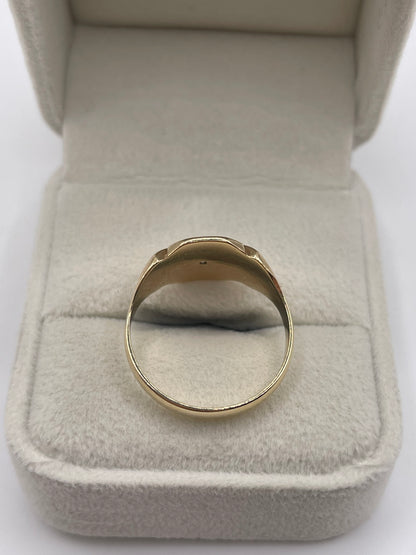 9ct gold diamond signet ring