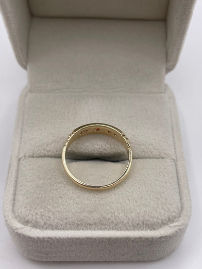 9ct gold garnet gypsy ring