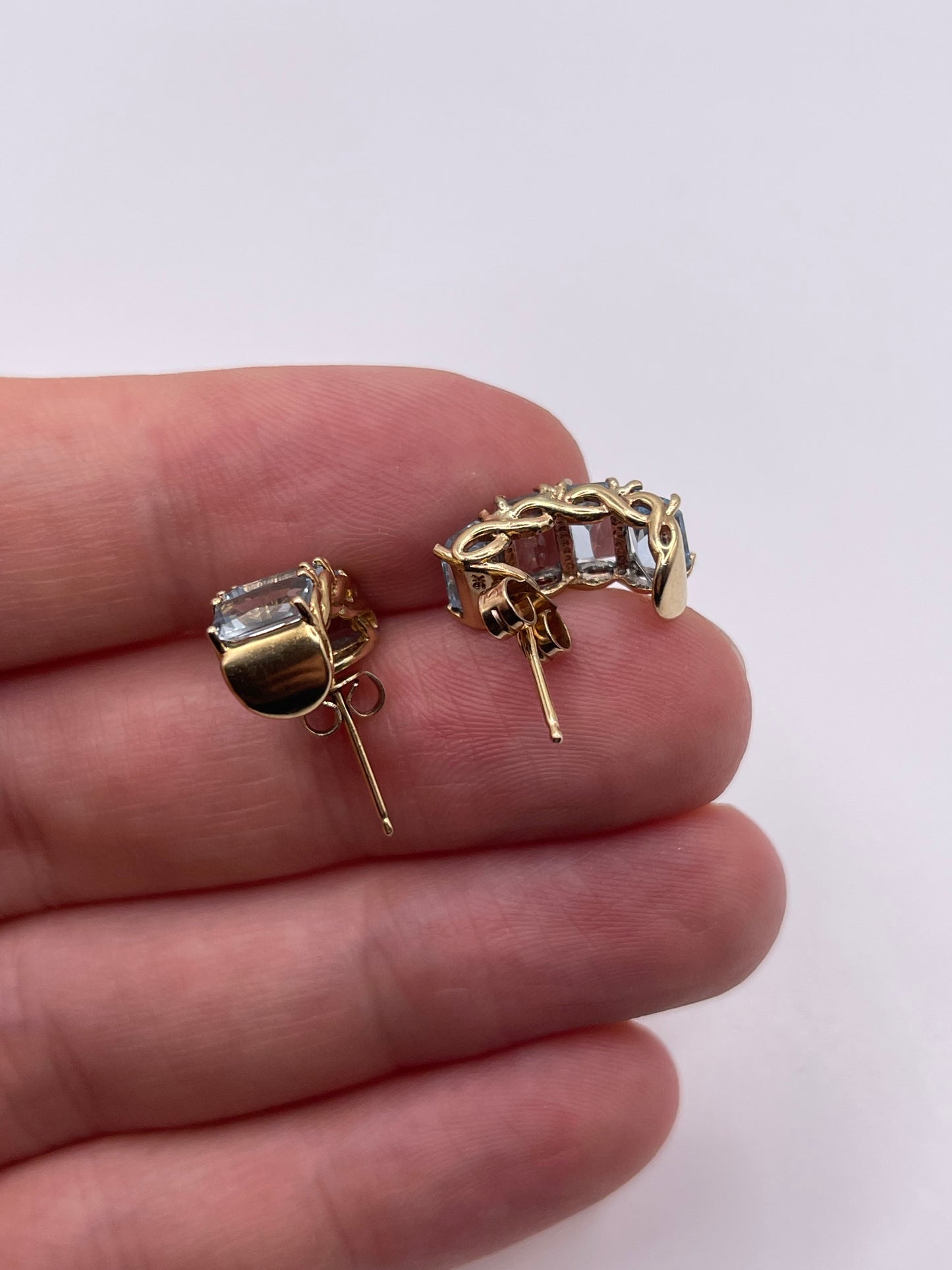 9ct gold blue topaz earrings