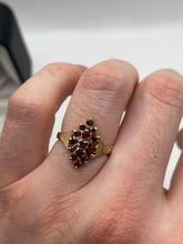 Load image into Gallery viewer, 9ct gold garnet cluster ring
