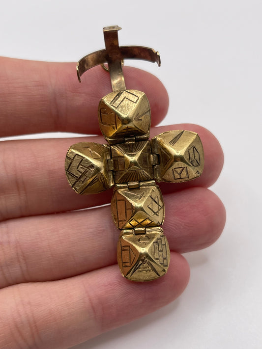 9ct gold Masonic orb ball pendant