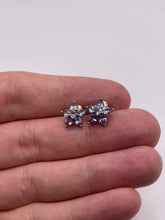 Load image into Gallery viewer, 9ct gold tanzanite cluster earrings

