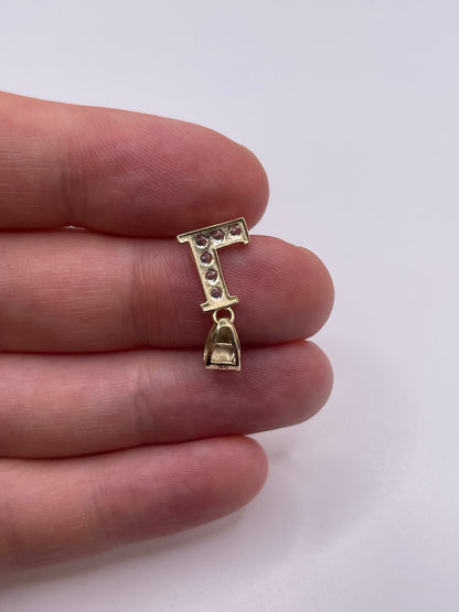 9ct gold cz initial L pendant
