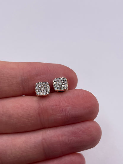 9ct rose gold diamond earrings