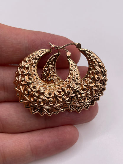 9ct rose gold creole earrings