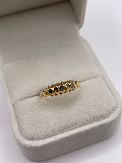 18ct gold rough cut diamond ring