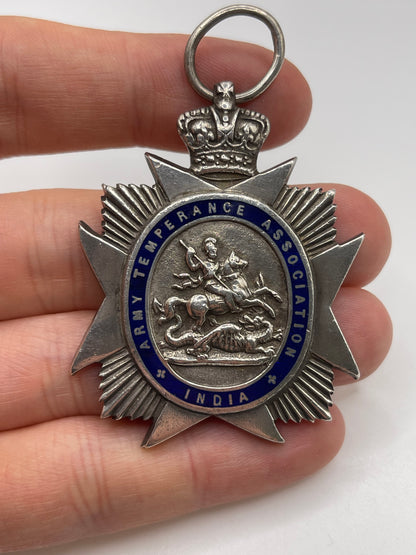Heavy silver temperance medal