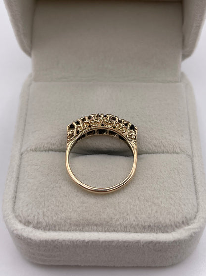 9ct gold sapphire and diamond ring