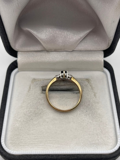 9ct gold sapphire and diamond ring