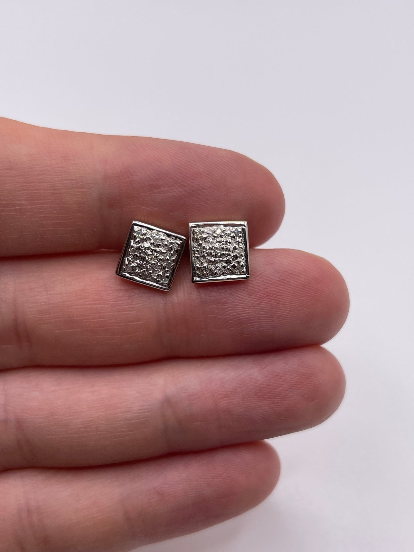 9ct gold diamond earrings