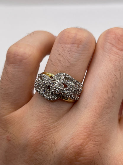 9ct gold diamond cluster ring